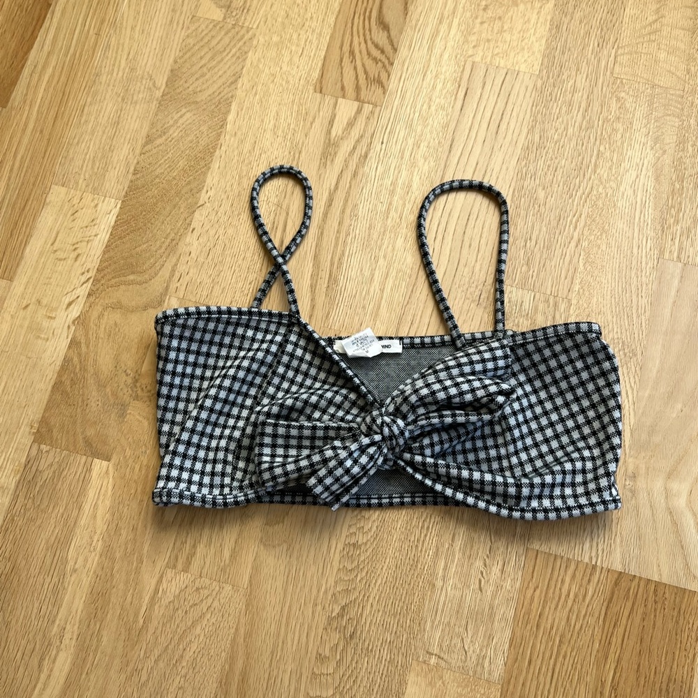 Caution To The Wind Gingham Bra Top - Size Medium *Brand New*
